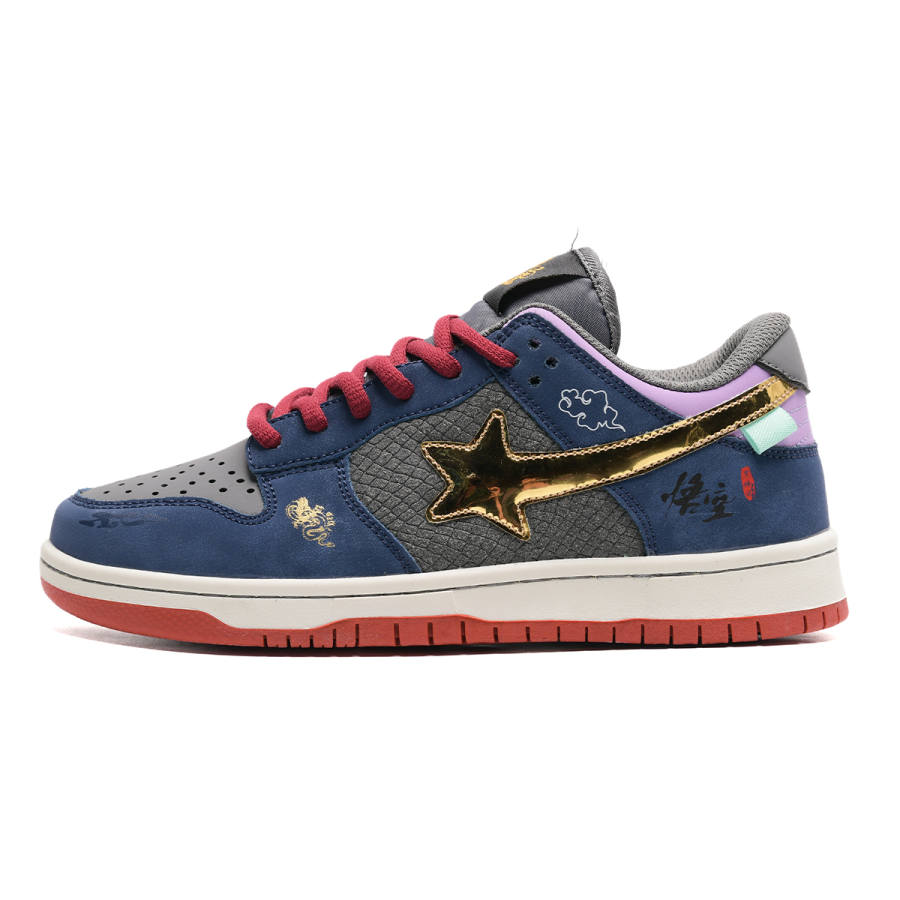 7 SEVFUN Synthetic Leather Slip Resistant Low top Skateboard Shoes Unisex Wukong Blue