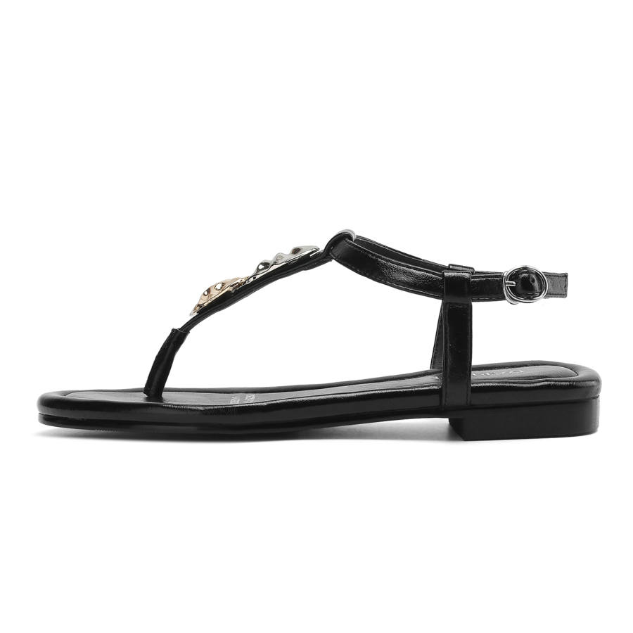 DAPHNE DAPHNE Synthetic Leather One Strap Sandals Women's Black