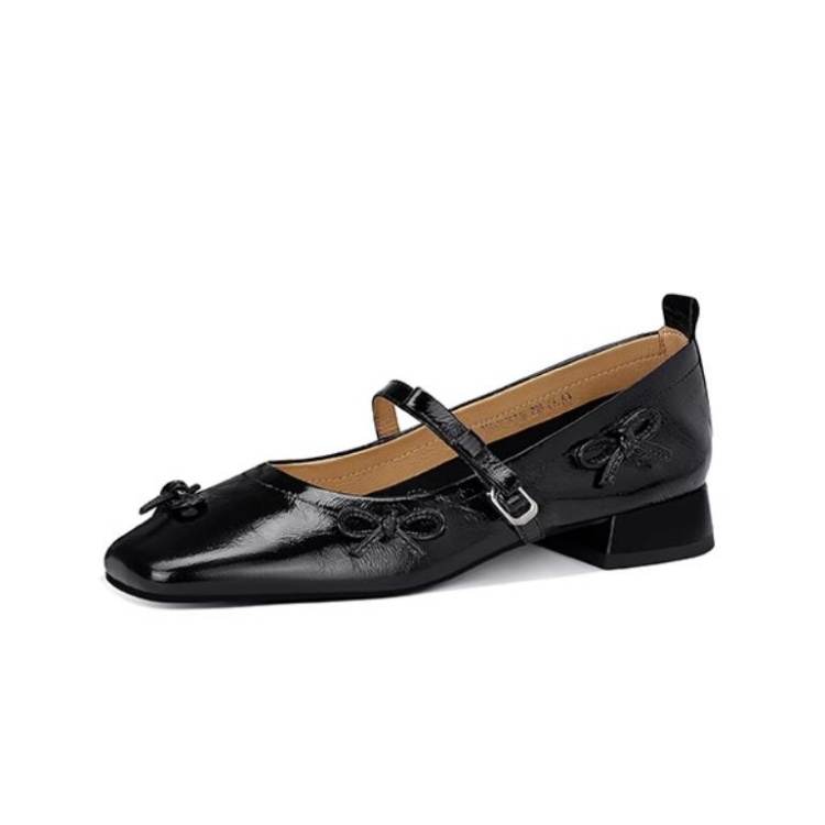 JESSICA SOPHIA Top Grain Cow Leather Mary Jane Shoes Women's