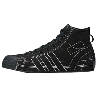 Y-3 Y 3 Nizza Canvas Comfortable Abrasion Resistant High top Skateboard Shoes Unisex Black