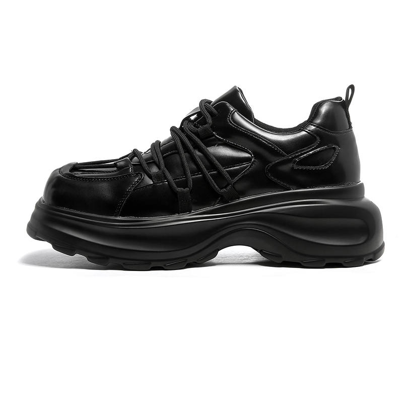 YEDANI Synthetic Leather Height Increasing Height Increasing Low top Casual Shoes Unisex Black