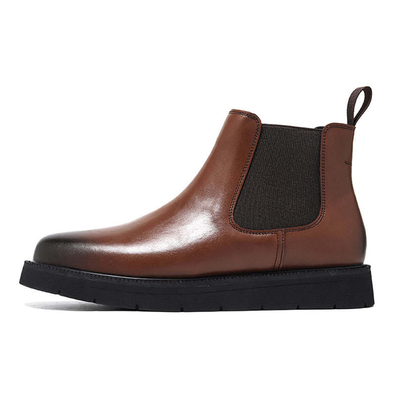 KAQIAODI Korean Style Versatile Fleece Lined Thermal Short Chelsea Boots Men's