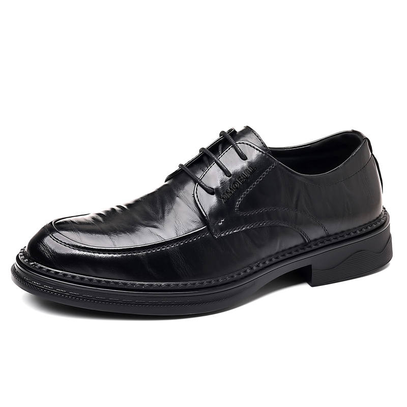 XIMO BULL Casual Leather Shoes Men's Low Top Black/Brown