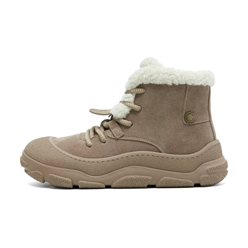 KEKAFU Maillard Style Trendy Fashion Vintage Versatile Fleece Lined Platform Short Snow Boots Women's