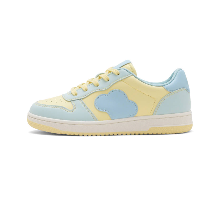 FULLXUAN Microfiber Leather Low top Skateboard Shoes Women's Yellow Blue