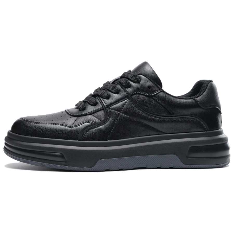 DENIERSEN Cow Leather Slip Resistant Lightweight Support Low top Skateboard Shoes Men's