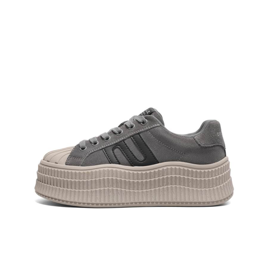 BELLE Slip Resistant, Abrasion Resistant, Lightweight, Height Increasing Low top Skateboard Shoes Women's