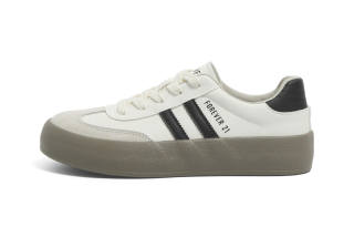 FOREVER 21 Slip Resistant, Abrasion Resistant, Breathable, Height Increasing Low top Skateboard Shoes Men's Beige Black