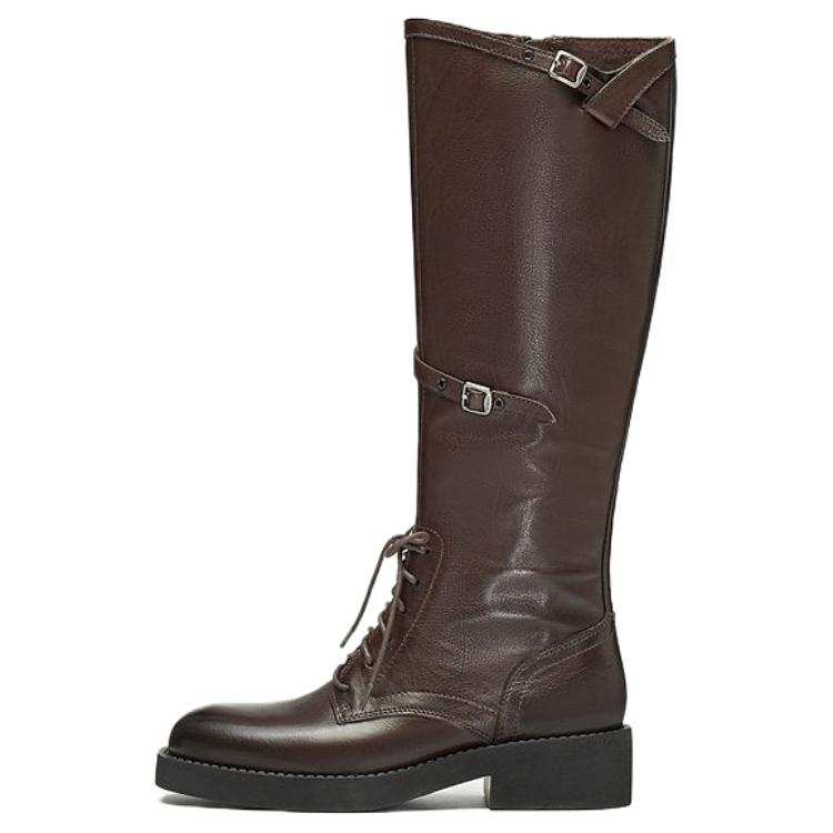 Staccato Rose Knight Cow Leather Knee high Boots 4.5cm Women's