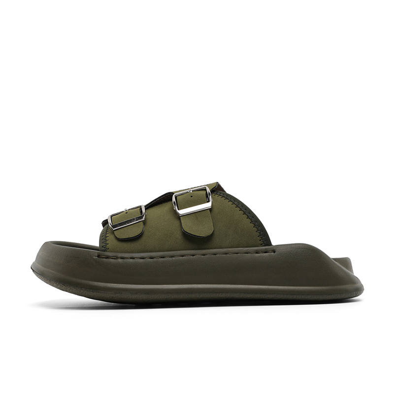 RITAI Slip Resistant Abrasion Resistant Slide Slippers Men's Olive Green