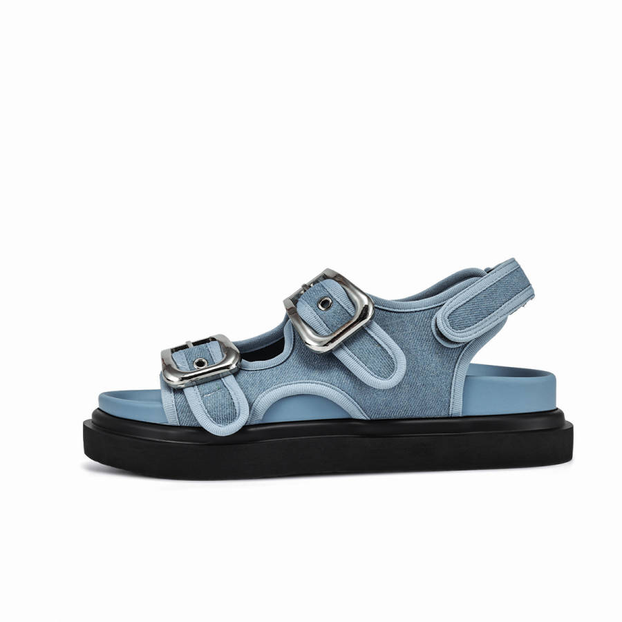 BOERDIQI Beach Sandals Women's Black/Light Blue