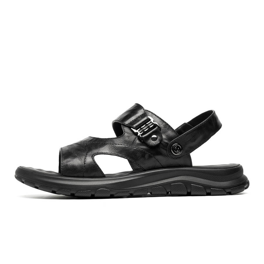 C°BANNER C°BANNER Cow Leather Beach Sandals Men's Black