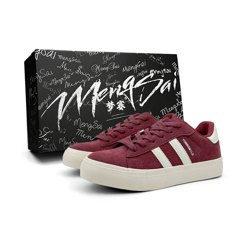 Mengsai Slip Resistant Abrasion Resistant Slip Resistant Abrasion Resistant Low top Skateboard Shoes Men's Angora Red