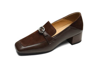 BETSY Sheep Suede Loafers 4.5cm Women's Brown