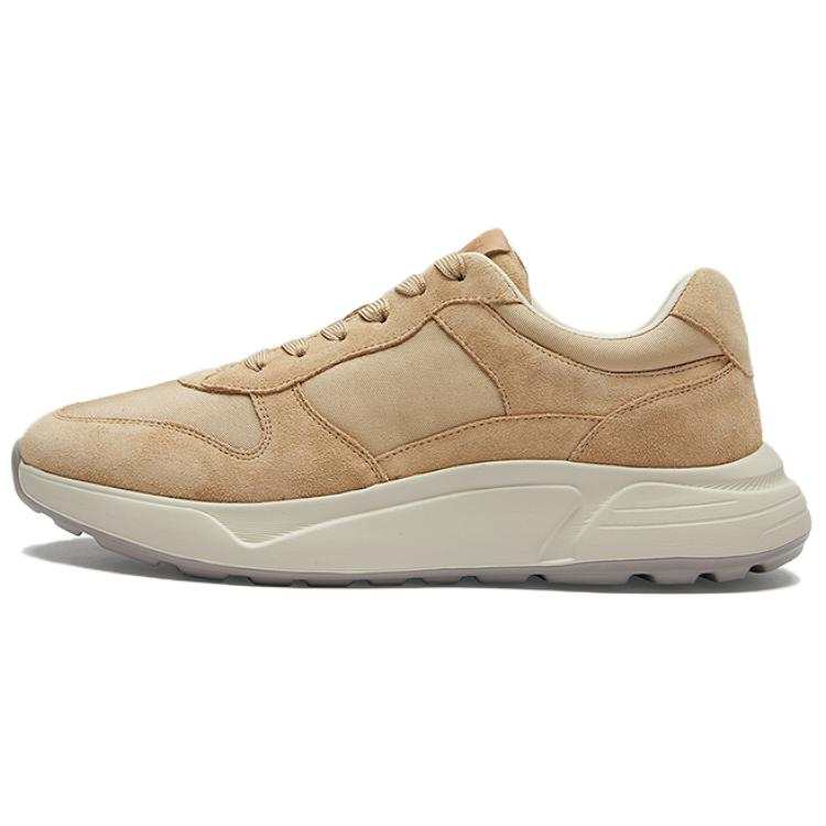 Le Saunda Cow Split Leather Lightweight Height Increasing Low top Casual Shoes Men's Beige