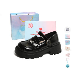 DANGLIANG Patent Leather Chunky Heel Mary Jane Shoes 6CM Women's Gift Box Set