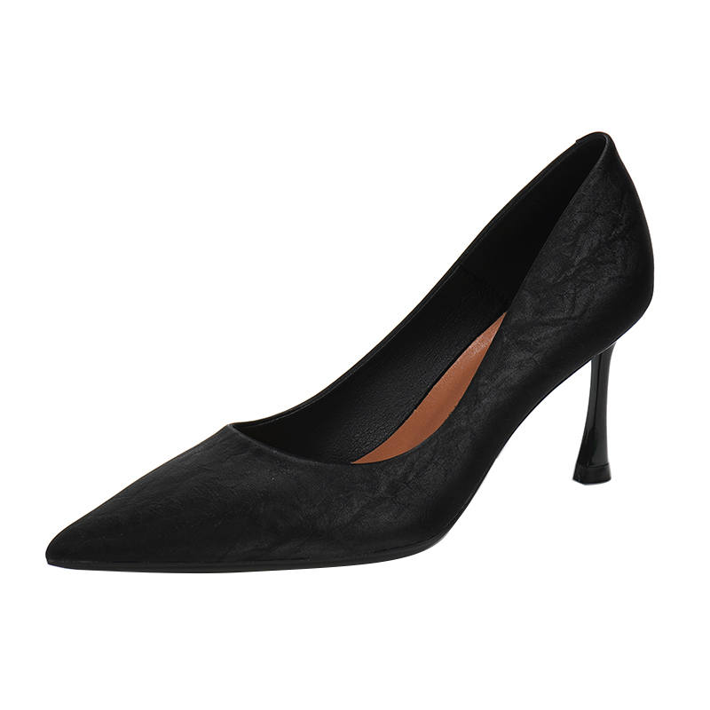 Zubumei Microfiber Leather Slim Heel High Heels 7cm Women's