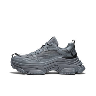 HACKBUTEER Pu Low top Chunky Sneakers Men's Gray