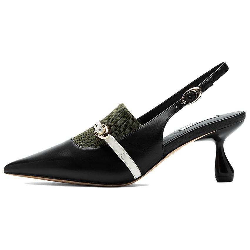 NINE WEST Cow Leather Cone Heel High Heels 6.5cm Women's