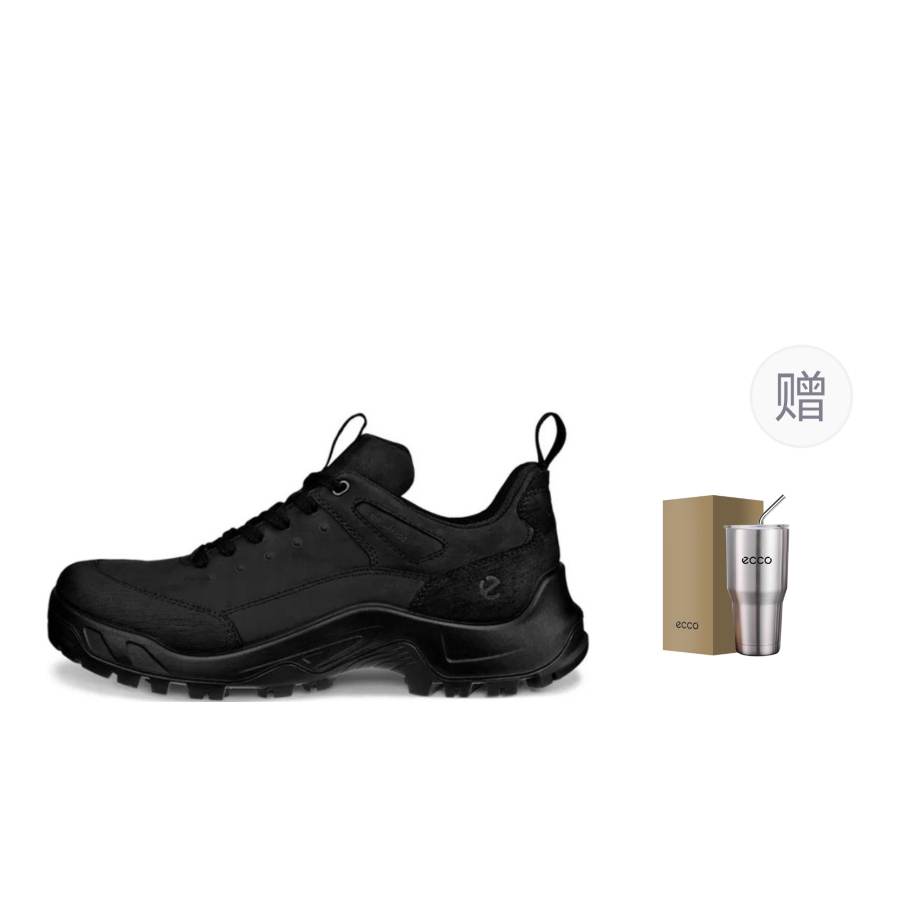 Ecco Off road Series Cow Leather Low top Casual Shoes Men's Black