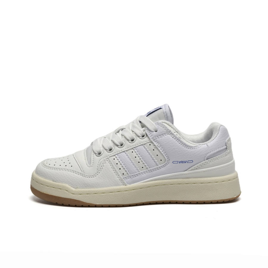 OBWA Microfiber Leather Cushioning Abrasion Resistant Lightweight Breathable Skateboard Shoes Unisex White