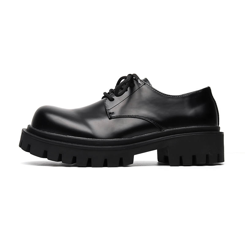 CHILANG Derby Shoes Life Casual Leather Shoes Unisex Black