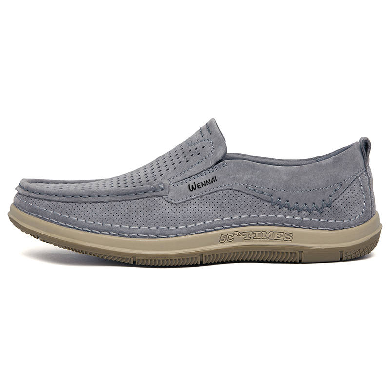 WENNAI Pigskin Casual Shoes Men's Gray
