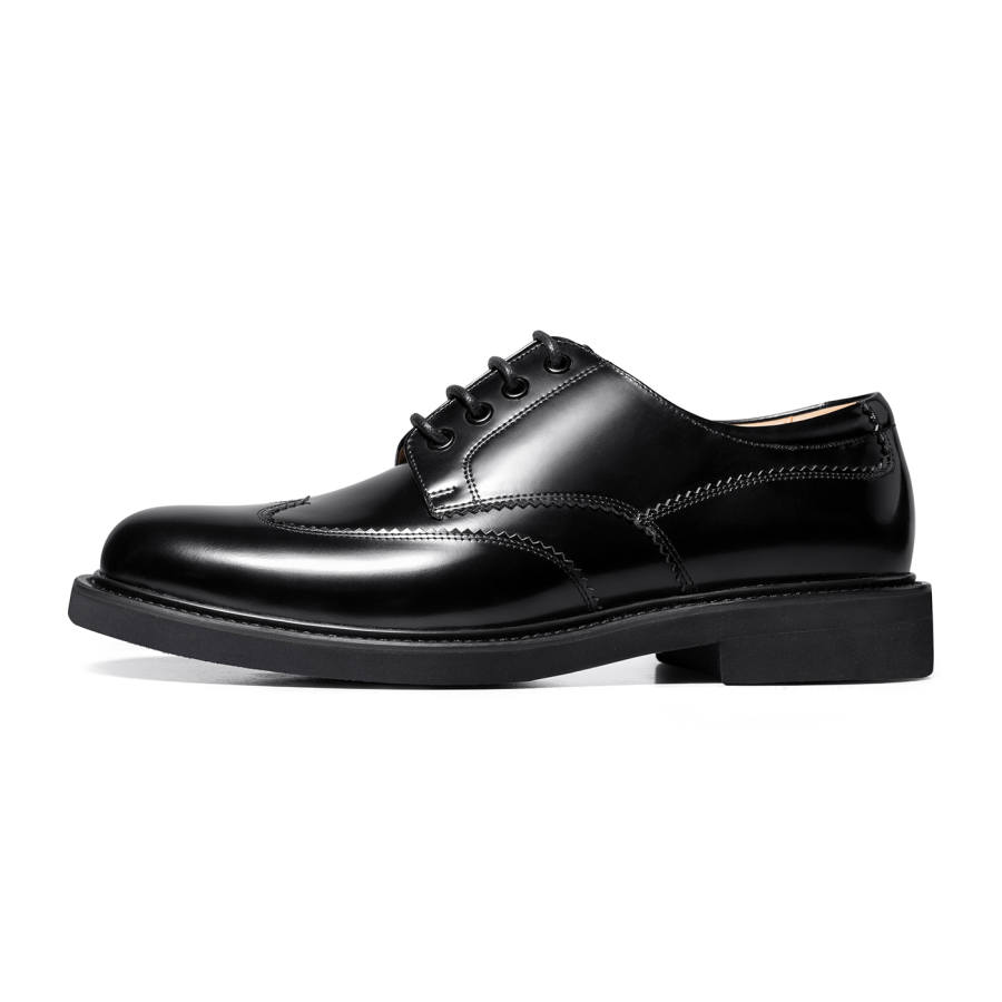 THOM WILLS British Business Old Money Style Calfskin Casual Derby Shoes Dress Shoes Men's Black