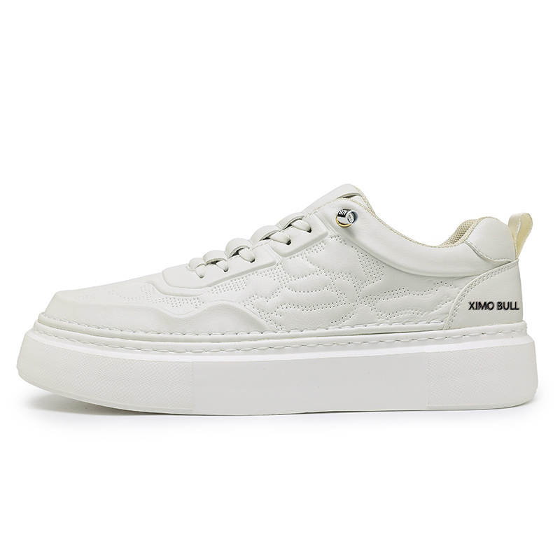XIMO BULL Top Grain Cow Leather Slip Resistant Low top Skateboard Shoes Men's