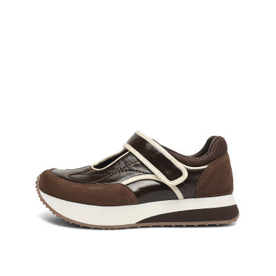Rosa Bianca Cow Leather Lightweight Height Increasing Lightweight Height Increasing Low top Casual Shoes Women's Coffee
