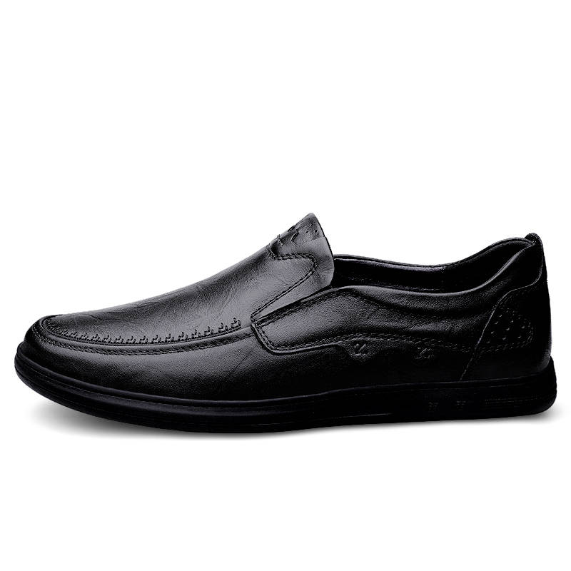 CITONGXIANSHENG Top Grain Cow Leather Casual Shoes Men's Black