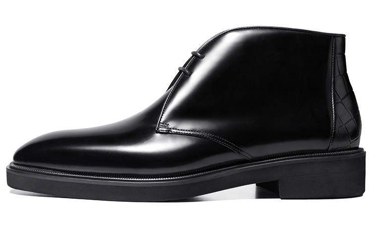 THOM WILLS Business Formal Shiny Desert Boots Ankle Boots Men's Black