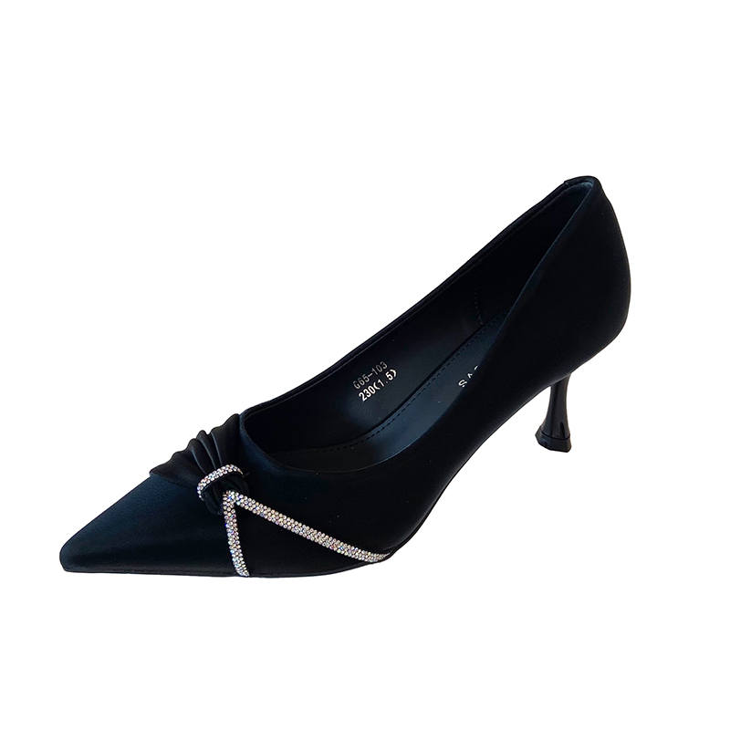CAOZE Microfiber Leather High Heels Women's Black