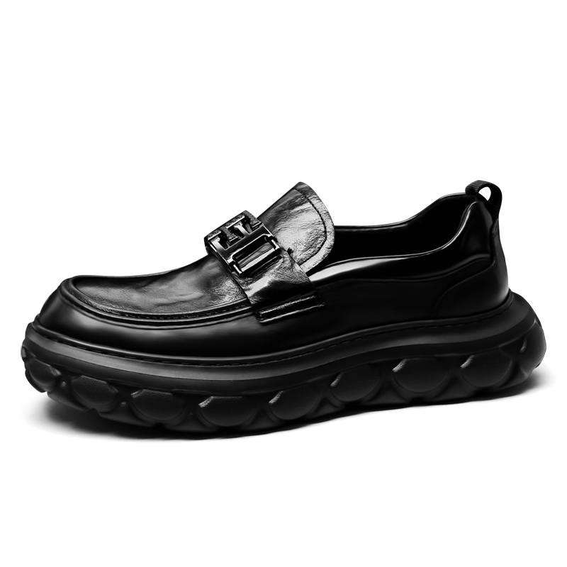 PALMPOLO Cow Leather Casual Shoes Men's Black