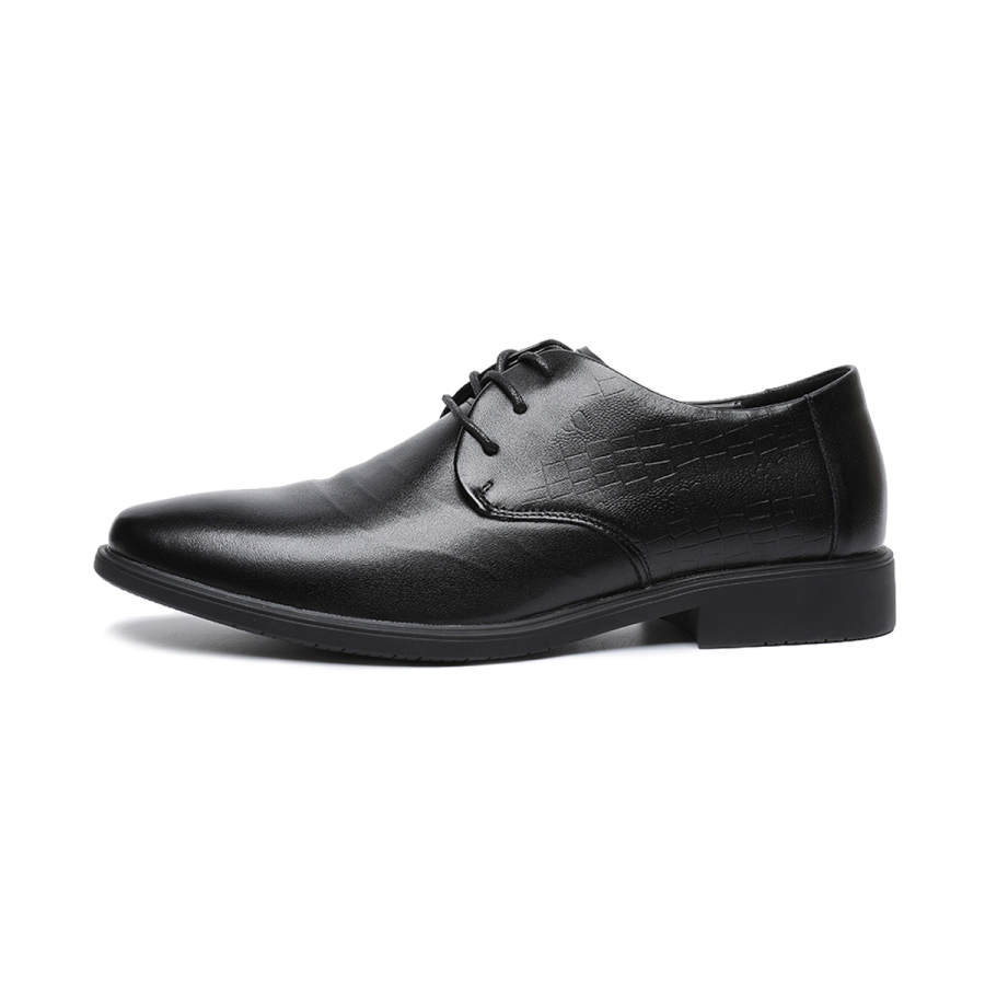 Spider King Top Grain Cow Leather Dress Shoes 3cm Men's Black