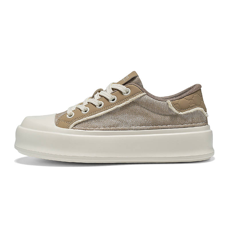HLA Skateboard Shoes Men's Low Top Apricot White Gray