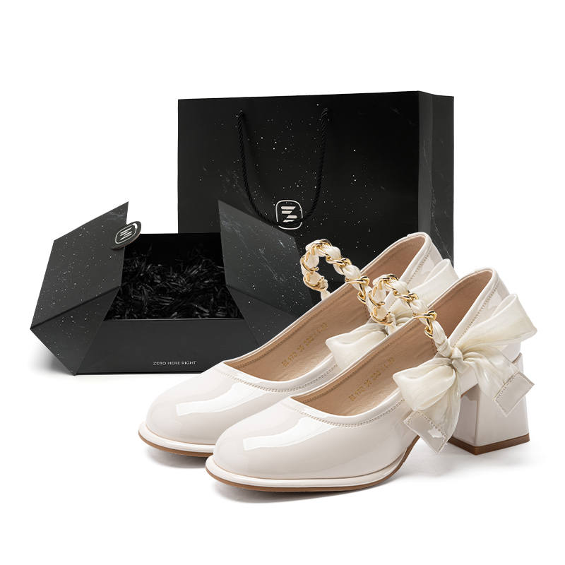 ZHR High Heel Chunky Heel Mary Jane Shoes Women's