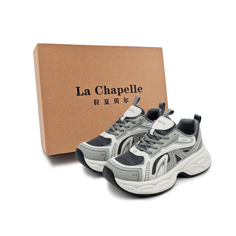 La Chapelle Korean Preppy Style Casual Elevator Shoes, Haze Gray, Fashion Minimalist Style Sports, Great For Outfits