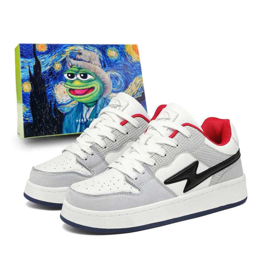 Pepe The Frog Pu Low top Skateboard Shoes Unisex