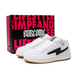 BURCOME Microfiber Leather Wear resistant And Lightweight Low top Skateboard Shoes Unisex