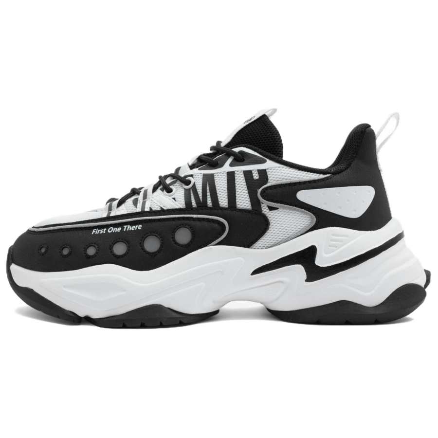 SEMIR Abrasion Resistant Lightweight Wear resistant And Lightweight Low top Chunky Sneakers Men's Black White
