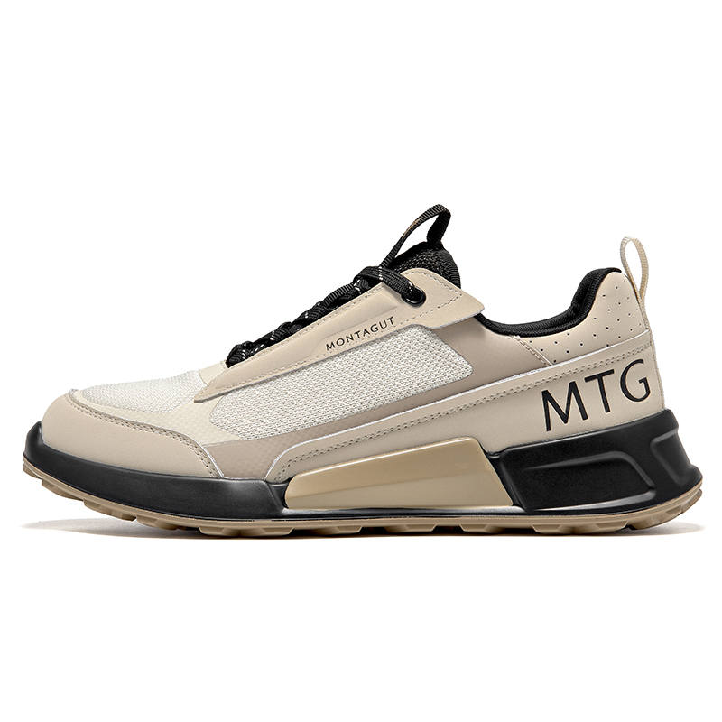 Montagut Casual Shoes Men's Low Top Beige/Black/Yellow Brown