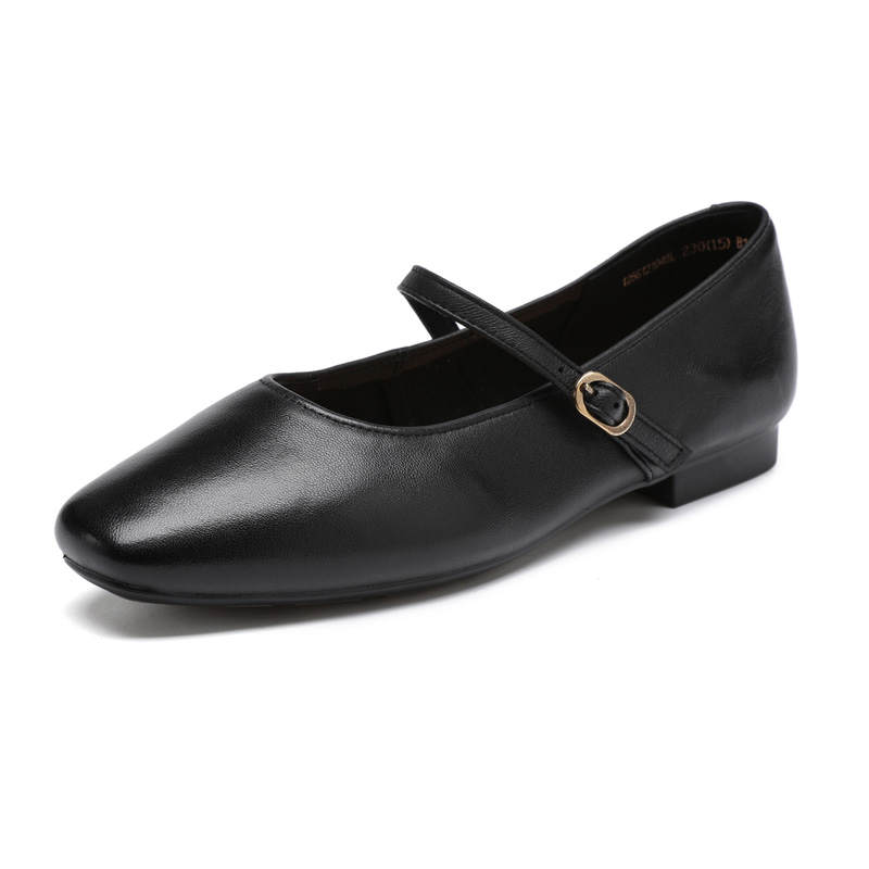 AOKANG Sheepskin Flat Mary Jane Shoes Women's