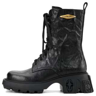 DIBO MANNER Star Collection Genuine Leather Platform Combat Boots For Women's Versatile Vintage Ankle Boots