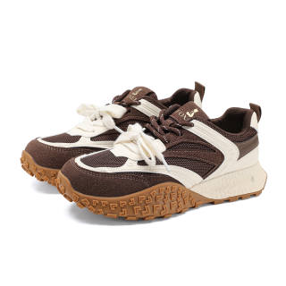 FOXER Cushioning Lightweight Cushioning Lightweight Low top Casual Shoes Women's Coffee White