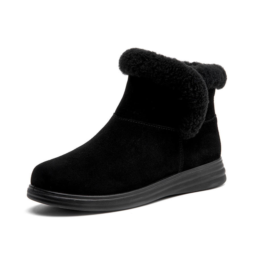 AOKANG Thermal Abrasion Resistant Slip Resistant Short Snow Boots Women's Black