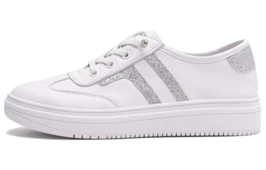 Satchi Cow Leather Low top Skateboard Shoes Women's White