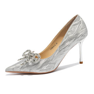 Ainer-cat Ainer cat Slim Heel High Heels 8cm Women's Silver