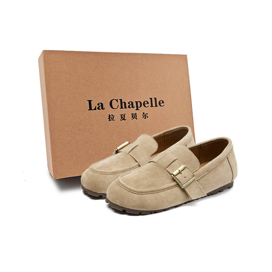 La Chapelle Elegance Korean Style Home Birkenstock Style Shoes Casual Shoes 1.5cm Women's Apricot