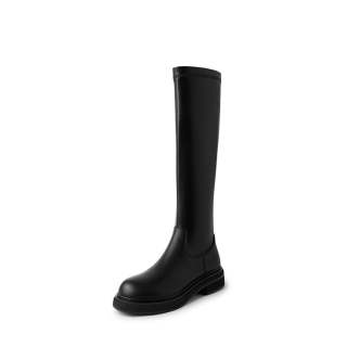 BalletCat Cow Leather Knee high Boots 3.5cm Women's